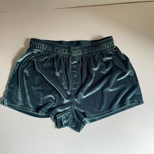 PINK VICTORIA’S SECRET,  SLEEPWEAR Velvet Green Women's Shorts